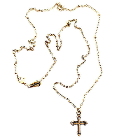 New! Resurrection Cross on Beaded Chain Necklace