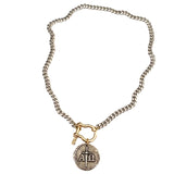Alpha and Omega Mixed Metal Reversible Coin Necklace