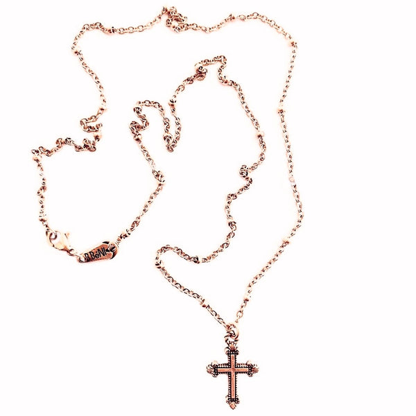 Resurrection Cross on Beaded Chain Necklace