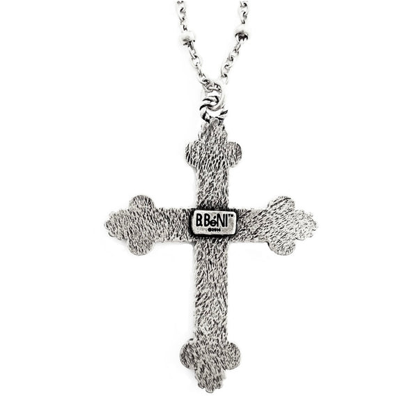 Rose Gold, Gold or Silver Christian Cross Pendant on bead chain