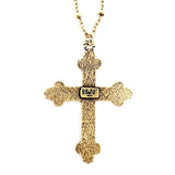 Resurrection Cross on Beaded Chain Necklace