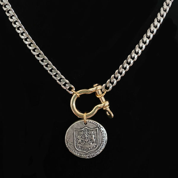 y silver gold cross and coin necklaces