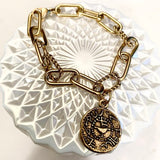 l Shekel coin charm bracelet in silver or gold