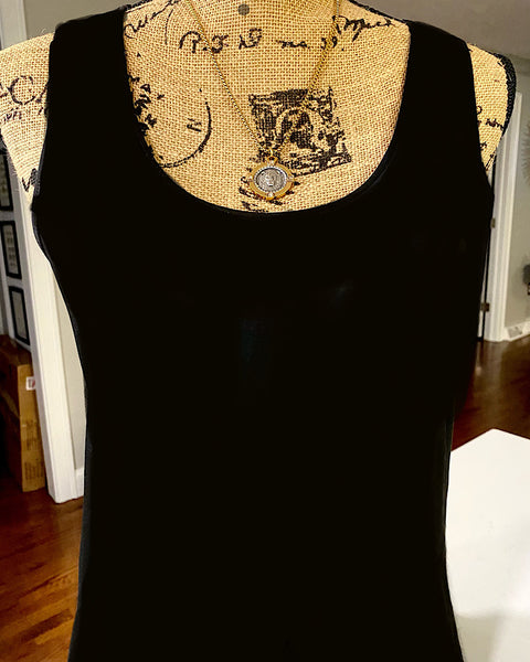 Lion coin in holder necklace