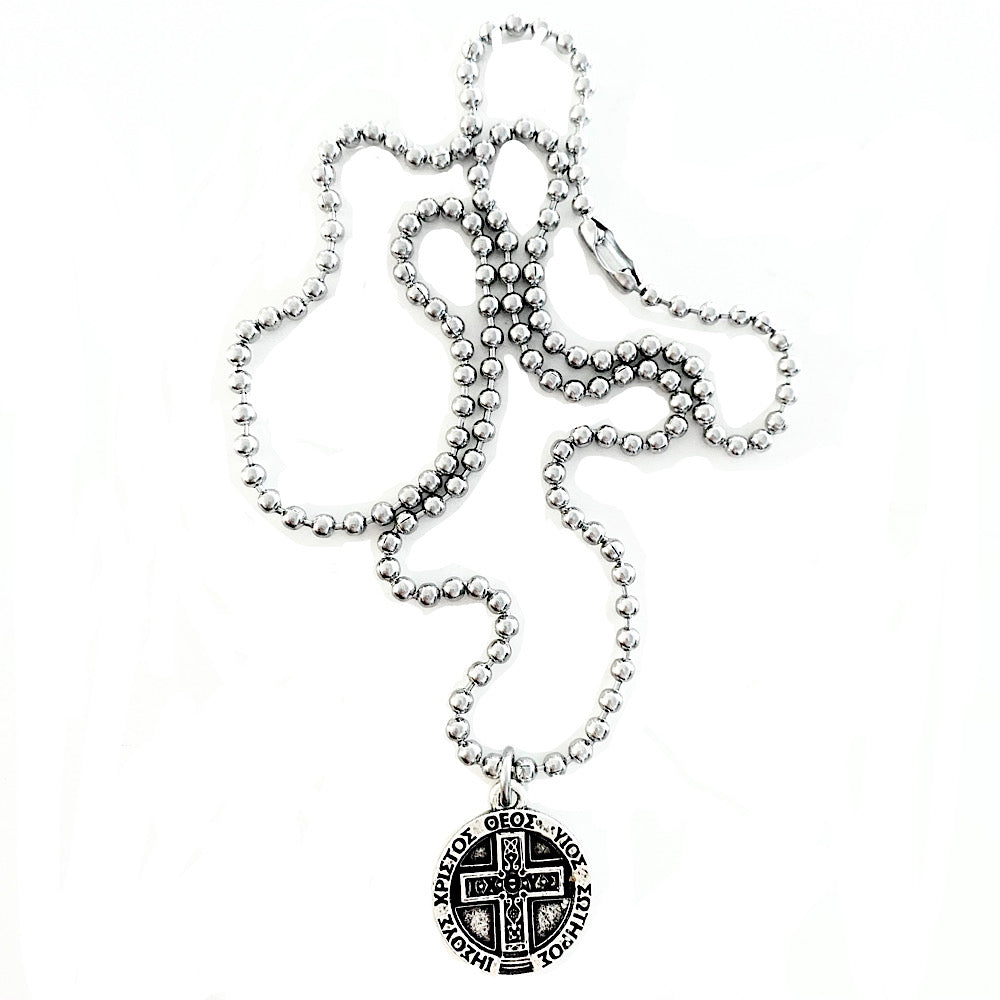 IXOYE Cross Coin Ball Chain Necklace