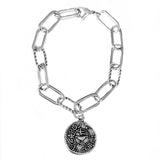 Jewish shekel coin charm bracelet in silver or gold