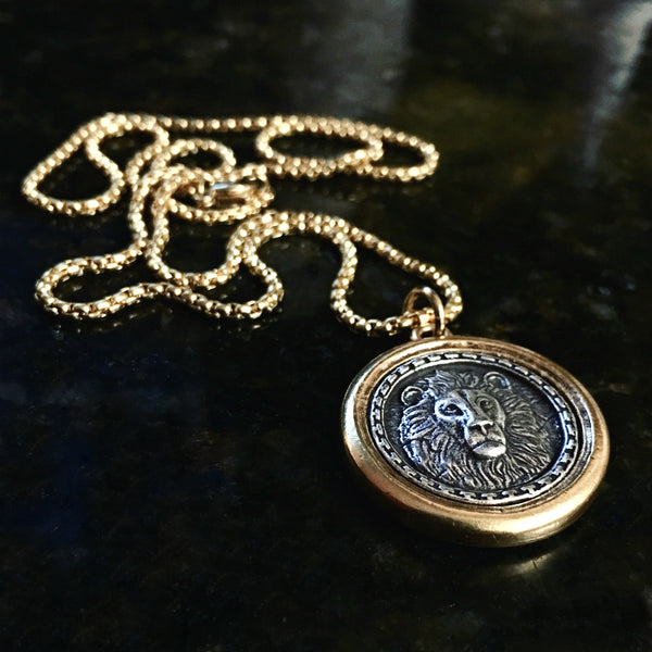 Lion coin necklace