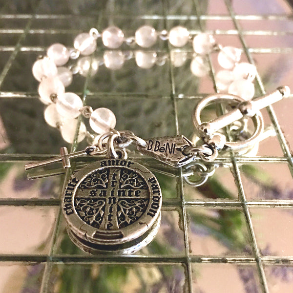 Trinité rose quartz charm bracelet