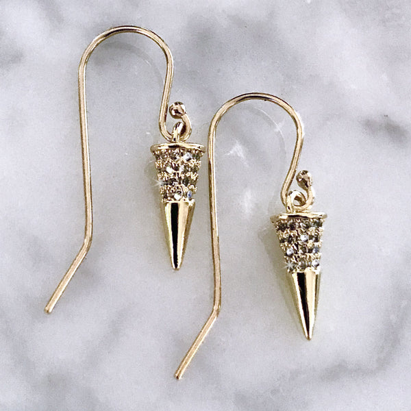 Bbeni 14k gold plated cz diamond earrings