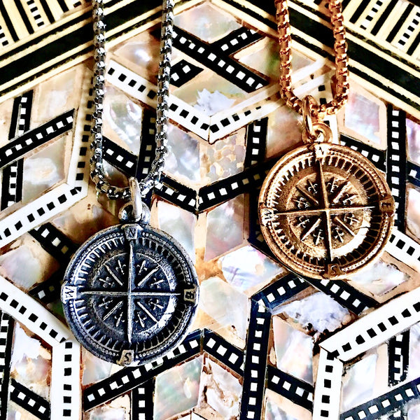 Bbeni Compass Coin men’s necklace