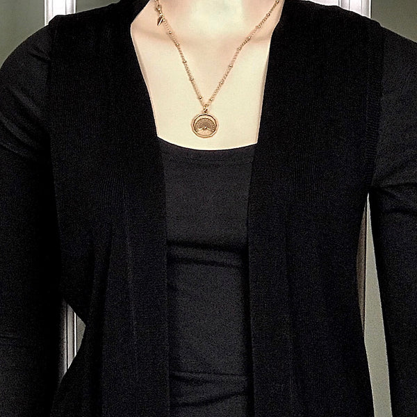 Bbeni gold peacock coin satellite chain necklace