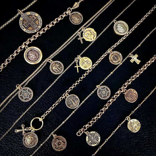 Bbeni gold star of David coin necklace judaica