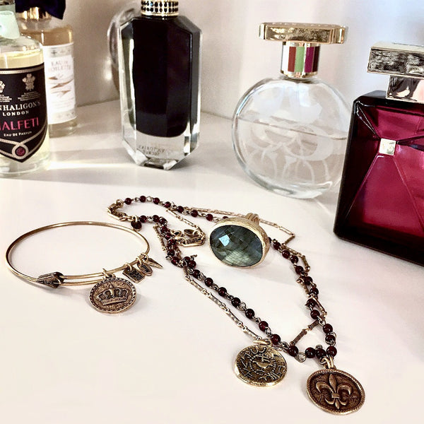 Fleur de lis beaded necklace