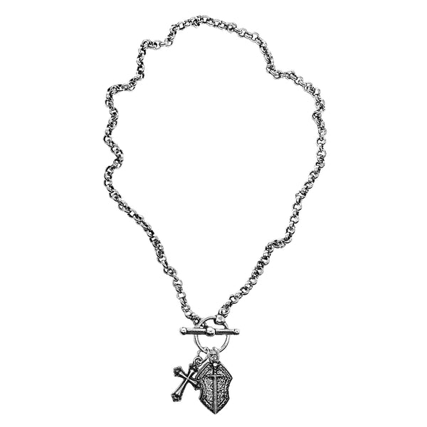 Bbeni shield cross Christian necklace