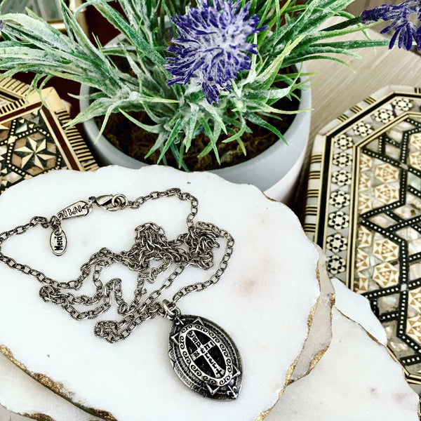 Blessed hope marquis cross necklace