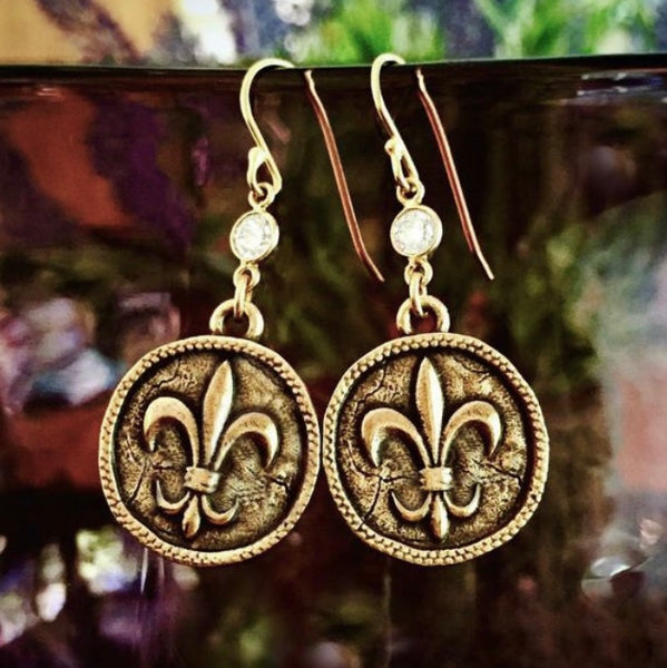 Flour de lis coin earrings