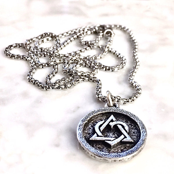 Silver adoption coin necklace