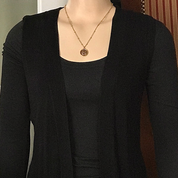 Bbeni compass coin satellite bead necklace