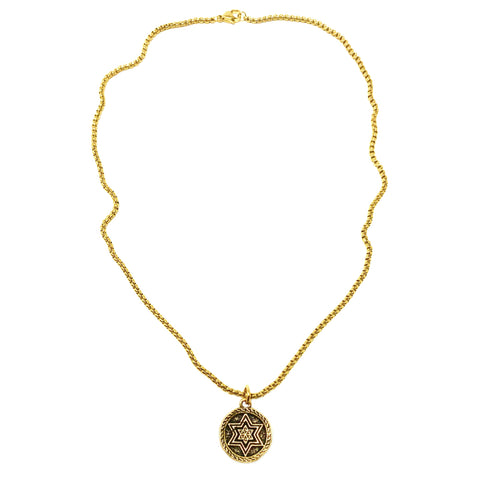 Jewish Star of David Coin Necklace