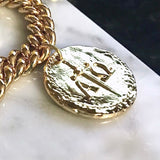 Bbeni Greek coin gold Christian necklace 