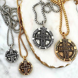 Men’s cross coin necklace 