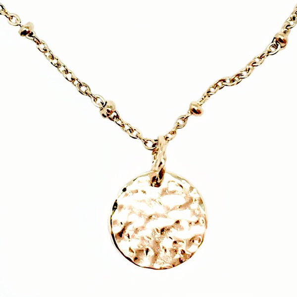 Bbeni hammered disc necklace