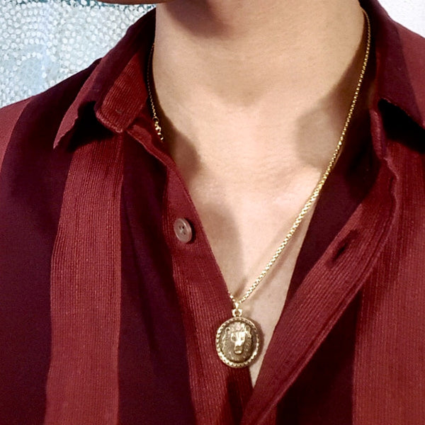 Bbeni lion coin necklace