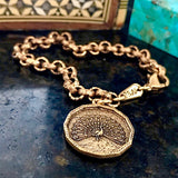 Bbeni peacock coin charm bracelet