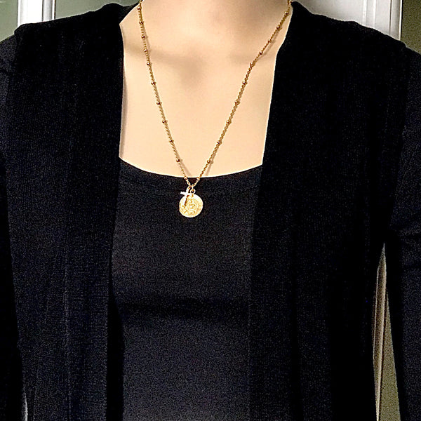 Bbeni ancient shekel gold coin necklace