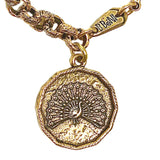 Bbeni peacock coin charm bracelet