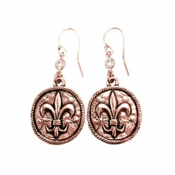 Flier de lis coin earrings
