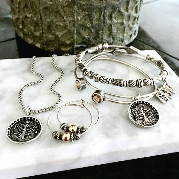 Bbeni silver topaz crystal cuff bracelet