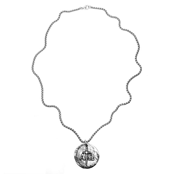 Bbeni alpha omega Greek Christian necklace gold silver for men