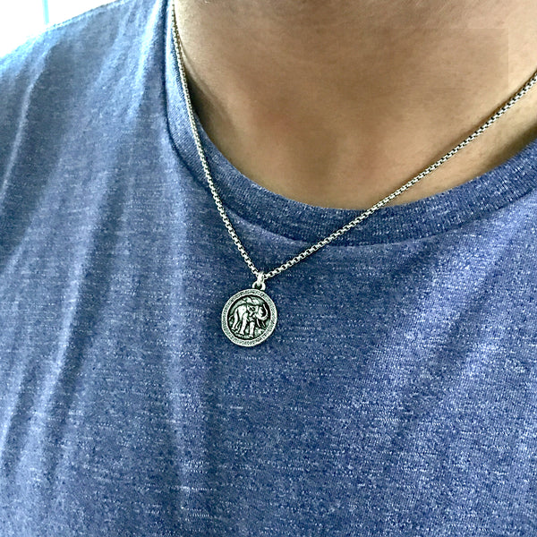 Bbeni men’s elephant coin necklace