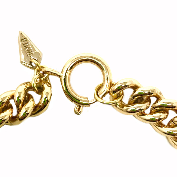 Bbeni heavy Miami Cuban link two tone lion coin necklace