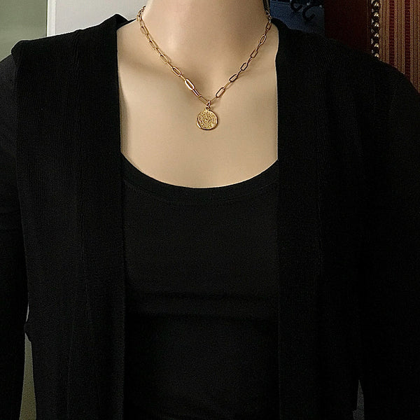 Bbeni ancient shekel drawn cable gold chain