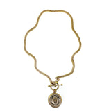 Bbeni gold lion coin toggle necklace