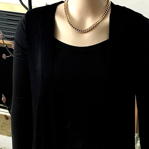 Bbeni heavy gold Cuban Miami curb link chain necklace