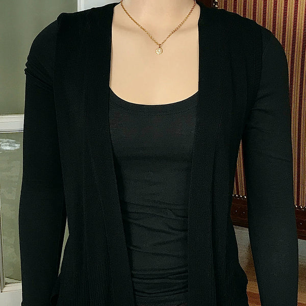 Bbeni hammered gold cz cross coin necklace