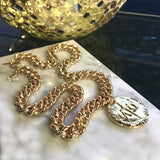 Bbeni gold Alpha Omega Greek Coin Necklace