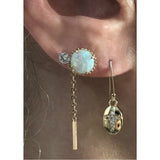 Bbeni gold cz oval cross earrings