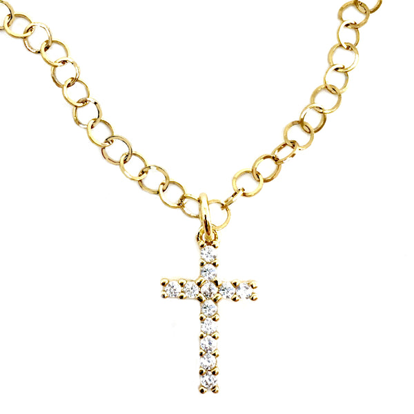 14k gold plated cz cross