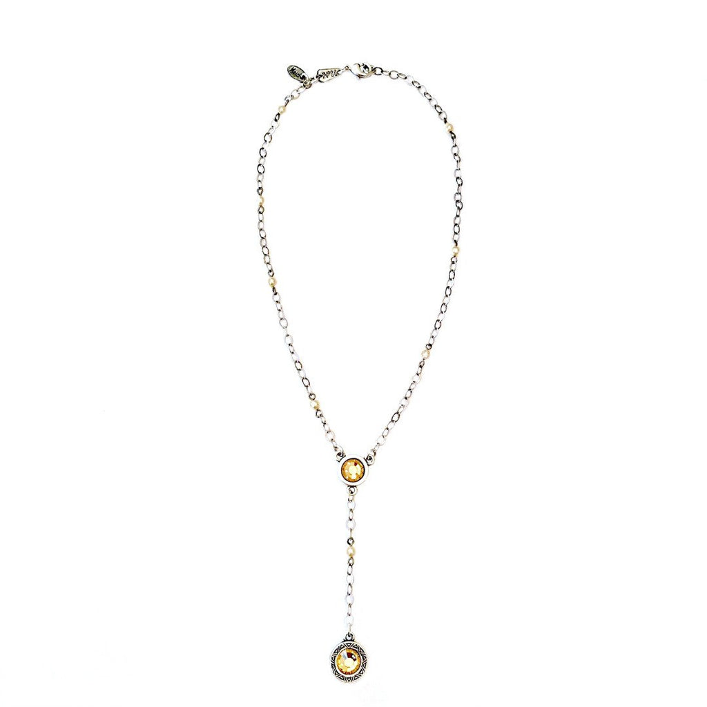 Adriel Silver or Gold Gemstone Y-Necklace