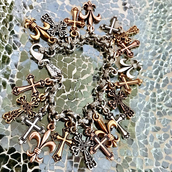 Allegra Tri-Tone Charm Bracelet