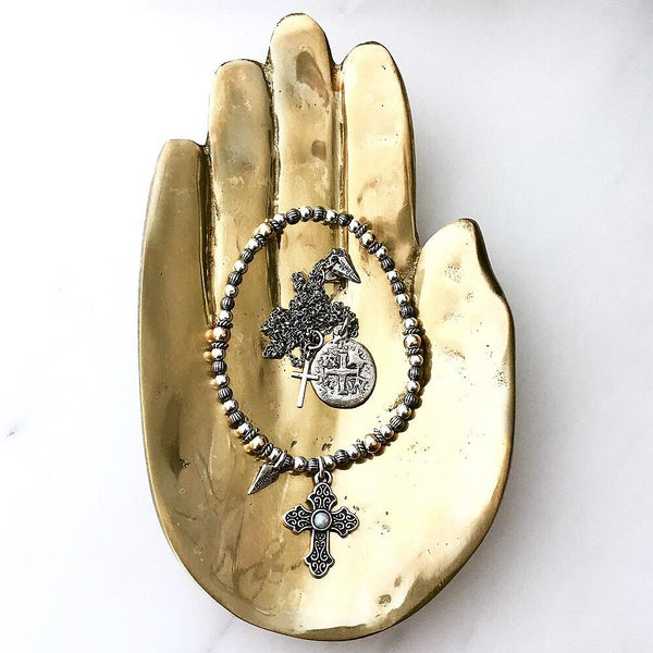 Ancient Silver Cross Coin And Cross Necklace - New!