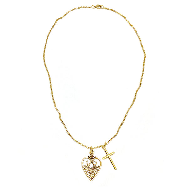 bbeni heart and cross necklace