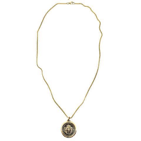 Intrépide Lion Coin in Holder Necklace