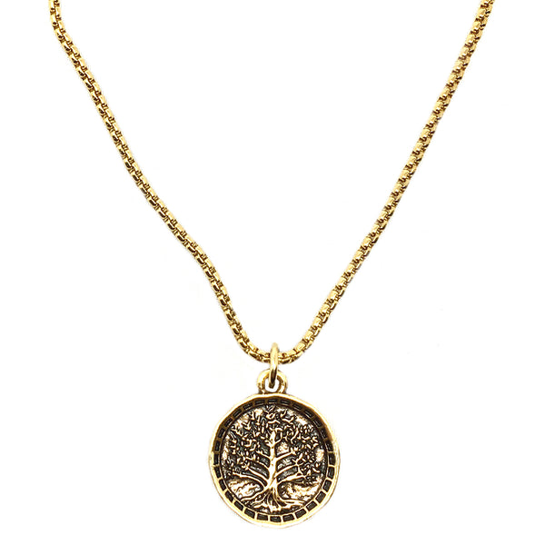 bbeni tree of life coin necklace