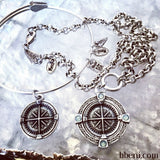 bbeni Christian silver compass charm expandable bracelet and necklace