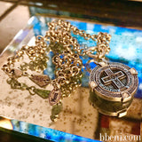 silver greek cross coin necklace